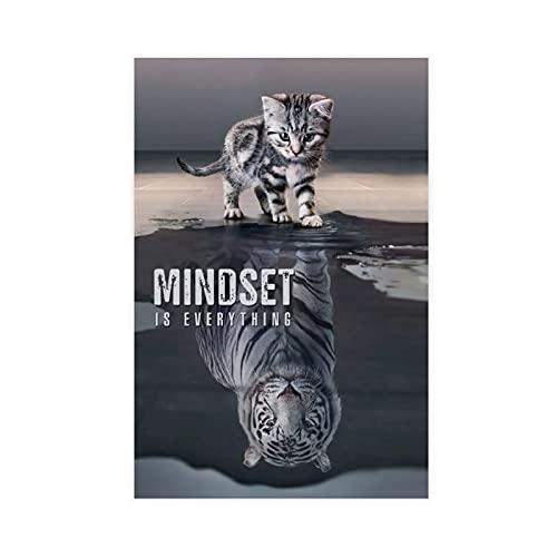 Mindset Is Everything Leinwand-Poster, Schlafzimmerdekoration, Sport, Landschaft, Büro, Raumdekoration, Geschenk, 30 x 45 cm, ohne Rahmen von SFHYT