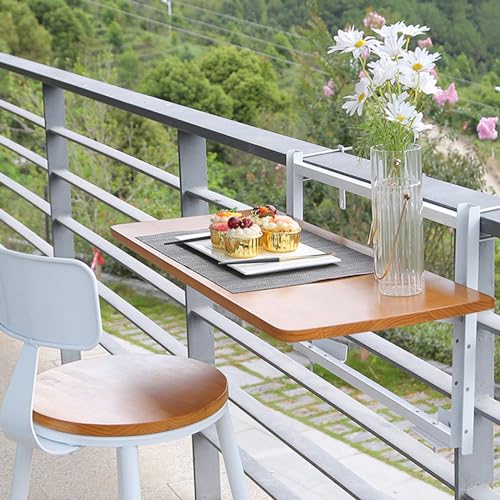 SFJATTA Balkon-Stehtisch für Geländer, Outdoor-Hängeschienentische für Deck, Outdoor-Balkongeländer-Hänge-Klapptisch, für Terrasse, Garten, Balkon (Size : 80cm/31.5in) von SFJATTA