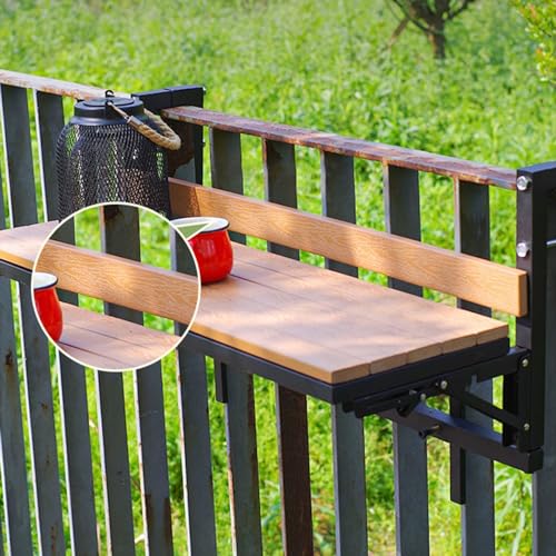 SFJATTA Hanging Balcony Table, Railing Folding Table, Outdoor Balcony Railing Hanging Folding Table, 80-120cm Hanging Adjustable Deck Table for Patio, for Patio Garden Porch (Size : 120cm/47.2in) von SFJATTA