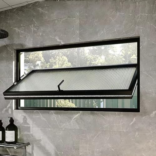 Sliding window: rectangular central axis rotating window Aluminum Alloy Frame Food Truck Service Window for Attic, Kitchen, Study, Bedroom(Nero,80 * 40cm/31.5 * 15.7in) von SFJATTA