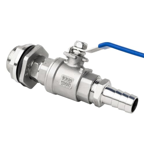 Kugelhahn, 304 Edelstahl, Wassertank-Ablasskugelhahn + 8 mm 10 12 15 16 20 25 32 mm Schlauchanschluss, Wasserturm-Eimer-Auslassventilschalter, 1 Stück(Straight-32mm Barb) von SFJSFIMQ