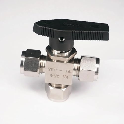 Passend for 1/2" O/D-Rohr 304 Edelstahl T-Stück 3-Wege-Kompressionsverschraubung Absperrkugelhahn von SFJSFIMQ