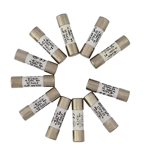 SFJSFIMQ 10 Teile/los 1000 V 10 * 38 MM 10 A 12 A 15 A 20 A 30 A DC PV Solar Sicherung Metalllegierungen for Solarstromanlagenschutz BX0234(5A) von SFJSFIMQ
