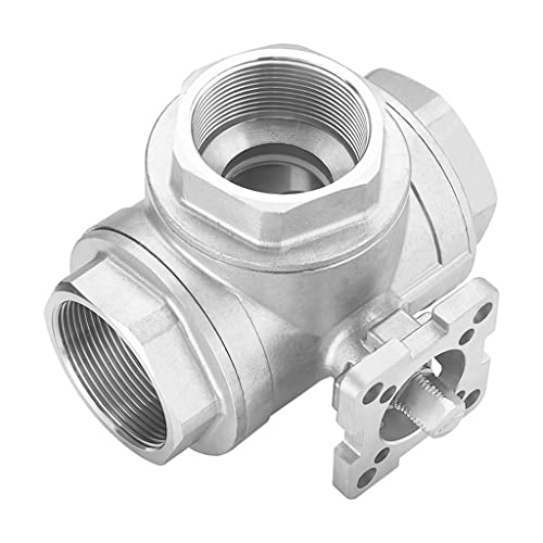 Sanitärarmaturen Kugelhahn 1 Stück Dreiwege-Pneumatik-Hochplattform-Kugelhahn Edelstahl-Innengewinde-Ventilkörper DN8-25(Dn20,T type) von SFJSFIMQ