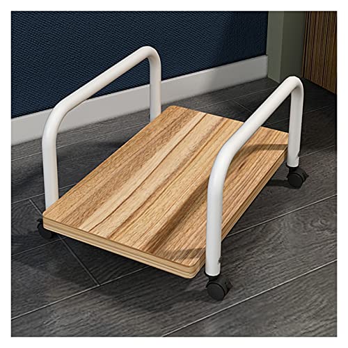 CPU Bracket Mobile CPU Stand,PC Tower Stand Desktop PC Tower Holder Cart Holder Cart with 4 Caster Wheels（3 Colors） for CPU or PC Cases (Color : Solid Color) (Brown) von SFLQAFGGGIOO