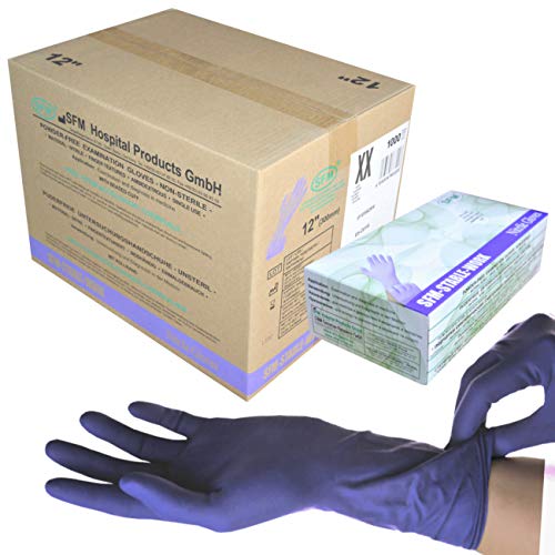 SFM ® STABLE WORK Nitril : XS, S, M, L, XL LANG&SUPERSOFT purpur blau puderfrei F-tex ACC-frei Einweghandschuhe Einmalhandschuhe Untersuchungshandschuhe Nitrilhandschuhe XL (1000) von SFM