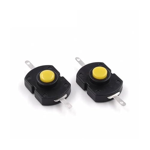 10PCS Flashlight Button Switch Yellow Straight Pins 1813-DF ON-OF 18x13mm 2 pins Yellow Switch von SFNGXXAG