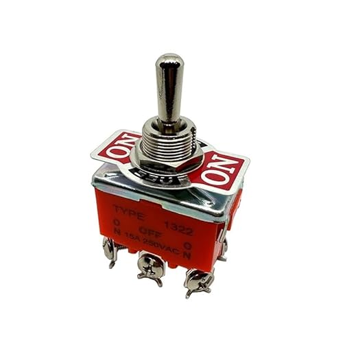 1PC 1322S 12mm 15A 250VAC ON OFF ON DPDT 6 Terminal Screw Pins Self-locking Power Rocker Toggle Switch 1PC 1322S 12mm 15A 250VAC ON OFF ON DPDT 6 Terminal Screw Pins Self-locking Power Rocker Toggle Switch von SFNGXXAG