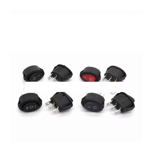 8PCS 2 Position 3 Position 2 Pins 3 Pins Oval Rocker Switch Kit With Red Light ON-OFF AC 6A 250V 10A 125V von SFNGXXAG