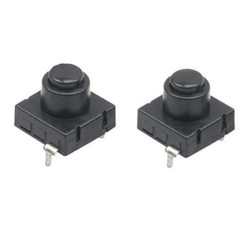 SFNGXXAG 10pcs Flashlight Switch Button Switch 12 * 12 mm Flashlight 2 Foot Switch self-Locking Switch ON Off Black von SFNGXXAG
