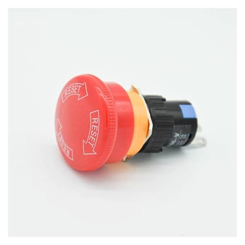 SFNGXXAG Red Mushroom DC 30V 5A / AC 250V 3A Emergency Stop/e-Stop Push Button Switch 3pins NO+NC When Pressed, Twist to Release von SFNGXXAG