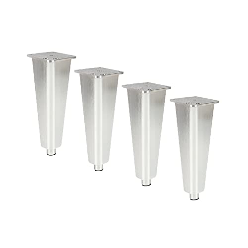 SFNIOKFG Möbelbeine Verstellbare Möbelstützbeine Moderne Schreibtische Schrankbeine Sofa- und Nachttischbeine Arbeitsplattentischbeine Aluminiummetallbeine, Silber 4 Stück (27 cm) von SFNIOKFG