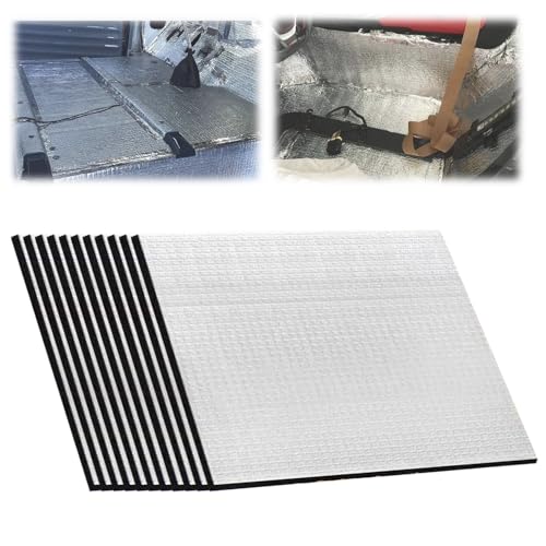 12Pcs Dämmmatte Auto, 5mm Schalldämmmatte 40x25cm, Selbstklebende, Schallschutz Mattenrolle, Isoliermatte Selbstklebend, Feuerfest, Wasserdicht, Feuchtigkeitsfest von SFNN