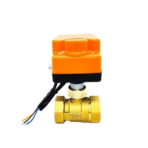 1 "motorisiertes Kugelventil 220 V 12 V 24 V 3-Draht 2-Punkt-Steuerung Messing elektrisches Kugelventil mit Handschalter(24VDC) von SFOCQVISH