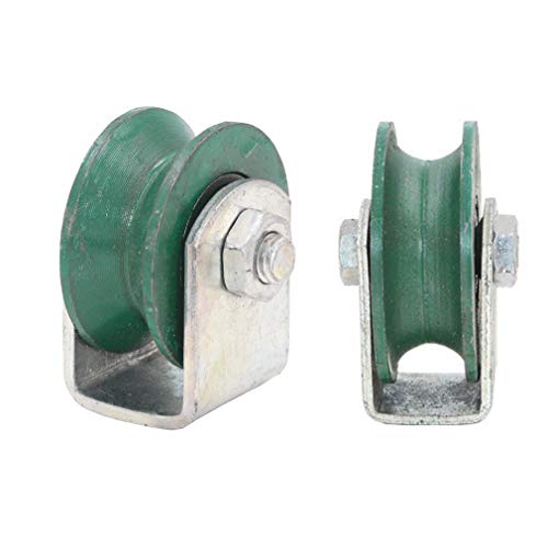 2 U-Nut-Lenkrollen, Hochleistungsräder, Richtungsscheibe aus Gusseisen, Schienenrad, Doppellager, for Rundrohre, Industriemaschinen, Schiebetüren, Rolltore, Drahtseilschienen(74mm) von SFOCQVISH