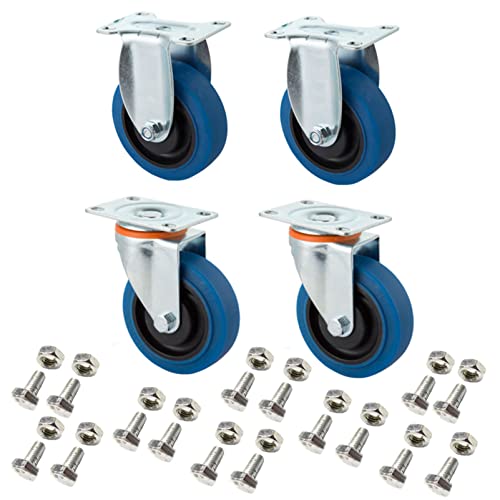 Industrielle Hochleistungsrollen, Kugellager, Gesamttragfähigkeit 480 kg, Hochleistungsrollen for Möbel, verzinkte Stahlwagenräder, 4 Stück, for Werkbänke, Maschinen(Swivel X 4) von SFOCQVISH