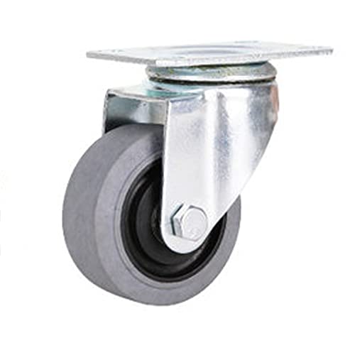Lenkrolle, 4 Stück, Rollen, Trolley, grauer Durchmesser, Ersatzrad, TPR-Gummi, robuste Lenkrollen for Möbel, Tischwagen, Möbel, Schrank, Kofferraumwagen(4 inch) von SFOCQVISH