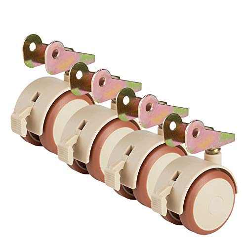Rollen-Set mit 4 drehbaren Lenkrollen for Kinderbetten, 20/22 mm Gummi-U-Klammer-Möbelrollen mit Bremse, stumm, leise, Babybett Rollen-Set mit 4 drehbaren Lenkrollen for Kinderbetten, 20/22 mm Gummi-U-Klammer-Möbelrollen mit Bremse, stumm, leise, Babybett von SFOCQVISH
