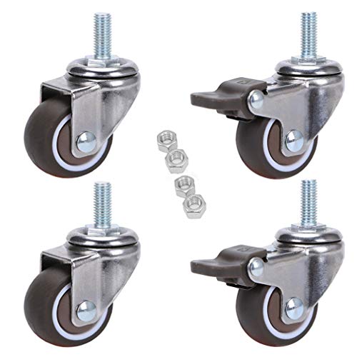 SFOCQVISH 1 Zoll/1,5 Zoll/2 Zoll Schraubenrollen, Ersatz-Möbelrollen for Hartholzböden und Teppiche, M8 x 20 mm/0,31 x 0,79 Zoll, robuste Gummirollen, von SFOCQVISH