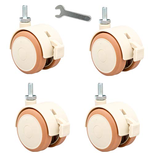 Set mit 4 Kinderbettrollen, drehbare Gummi-Kinderbettrollen, 2-Zoll-Möbelrad, Zubehör for Babybetträder, Tragfähigkeit 120 kg, Doppelrad, geräuschlos, for Couchtisch, Aufbewahrungsbox, mit Gewindescha Set mit 4 Kinderbettrollen, drehbare Gummi-Kinderbettrollen, 2-Zoll-Möbelrad, Zubehör for Babybetträder, Tragfähigkeit 120 kg, Doppelrad, geräuschlos, for Couchtisch, Aufbewahrungsbox, mit Gewindescha von SFOCQVISH