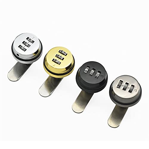 Smart Cam Code Lock for Schranktür 3-stellige Kombination Passwort Code Schubladenschloss Box Lock 1St(Gun Black 25mm) von SFOCQVISH