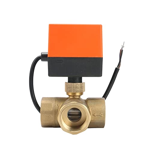 Ventil 1/2" 3/4" 1" 2" Dreiwege-Kugelhahn mit Motor, 220 V, 12 V, 24 V, 3-adrig, 2-Punkt-Steuerung, elektrisches Messing-Kugelventil(24vdc,0.75 Inch) von SFOCQVISH