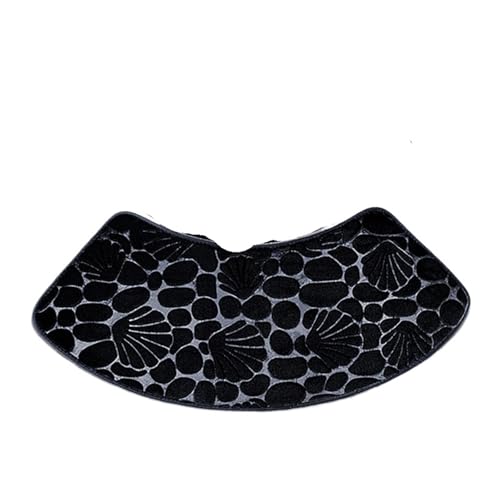 SFOIKVG badezimmermatte Badezimmermatte, Gebogene Fußmatte, Muscheln und Kieselsteine, Teppich, Gebogene Badematte, rutschfeste, saugfähige Badezimmerboden-Toilettenmatte, Gebogene Duschmatte(Black) von SFOIKVG