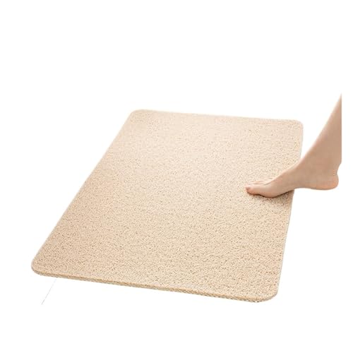 SFOIKVG badezimmermatte rutschfeste Matte for das Badezimmer, rechteckige Dusche, rutschfeste Badematte, wasserdichte Bodenmatte for das Badezimmer, Badewannen-Trittmatte(Beige,40CMx80CM) von SFOIKVG