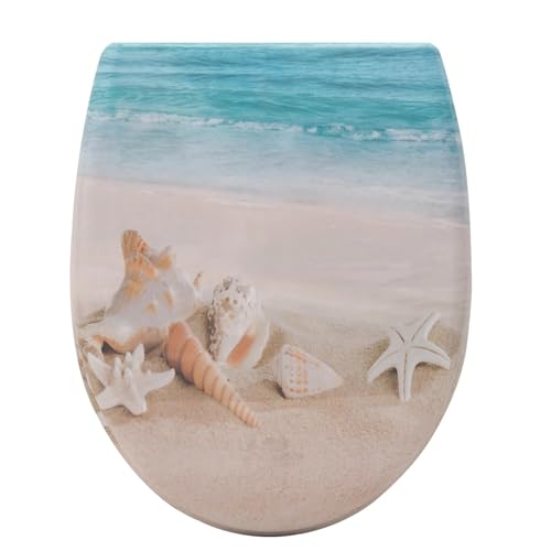 Soft Close Toilettensitz Ovaler Toilettendeckel Duroplast Toilettensitz Soft-Close Antibakteriell Mit Schnellverschlussfunktion for Badezimmerteile(Color01) von SFOIKVG