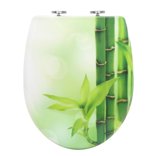 Soft Close Toilettensitz Ovaler Toilettendeckel Duroplast Toilettensitz Soft-Close Antibakteriell Mit Schnellverschlussfunktion for Badezimmerteile(Color07) von SFOIKVG