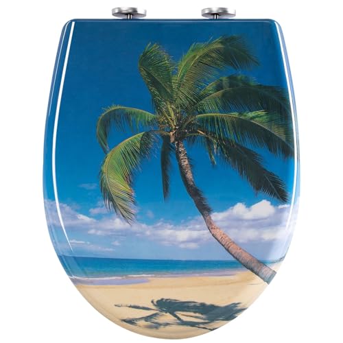 Soft Close Toilettensitz Ovaler Toilettendeckel Duroplast Toilettensitz Soft-Close Antibakteriell Mit Schnellverschlussfunktion for Badezimmerteile(Color09) von SFOIKVG