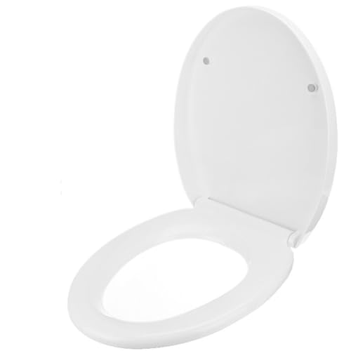 Soft Close Toilettensitz Toilettendeckelbezug for WC, leicht zu reinigen, quadratische Form, sanftes Schließen, strapazierfähig(O Shape) von SFOIKVG