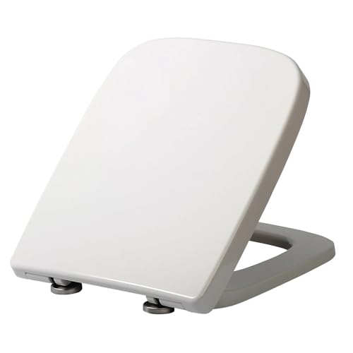 Soft Close Toilettensitz Weißer WC-Sitz mit Absenkautomatik Fast Fix/Schnellbefestigung Duroplast-Beschichtung Wasch-WC-Deckel von SFOIKVG