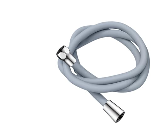 duschschlauch 1,5/2/3,0 M Silikon Flexible Dusche Schlauch Anti-Wicklung Verlängerung Druck Rohr Showerhead Rohr Bad Faucte zubehör(Light Grey,3.0M) von SFOIKVG