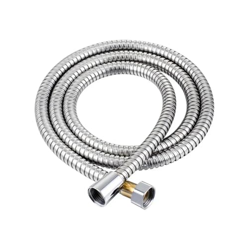 duschschlauch Brauseschlauch Zubehör Verlängerung Gartenschläuche Rohr 304 Pull Wasser Schwarz/Silber Flexibles Badezimmer Lange ausziehbar(Silver,1.5m) von SFOIKVG