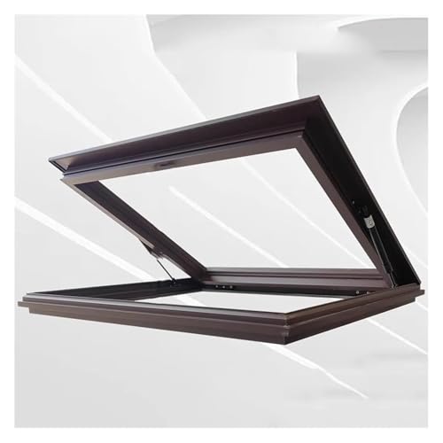Dachfenster, Aluminiumlegierungsrahmen + Doppelglas-Lichtschachtfenster, 80°-Öffnung, geneigtes Flachdach-Oberlicht-Abdeckung for Dachboden/Sonnenraum(80x130cm) von SFQEVHRZ