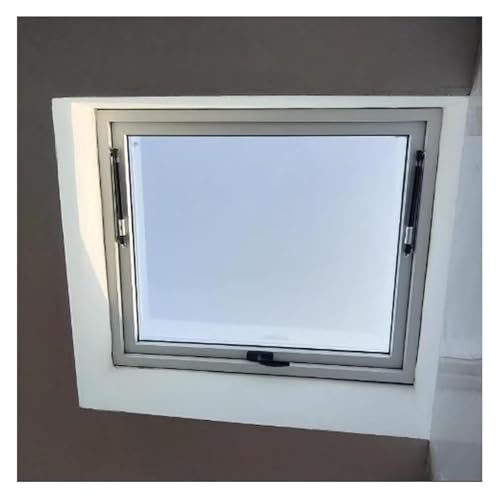 Dachfenster, Aluminiumlegierungsrahmen + Doppelglas-Lichtschachtfenster, 80°-Öffnung, geneigtes Flachdach-Oberlicht-Abdeckung for Dachboden/Sonnenraum(90x90cm) von SFQEVHRZ