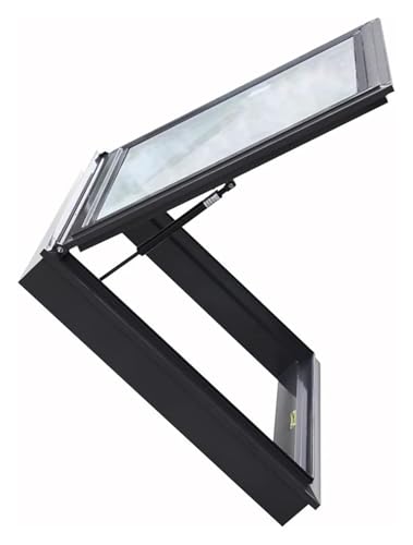 Dachfenster, Dachfenster mit Doppelverglasung, 80°-Öffnungsdach, Dachfensterabdeckung for geneigtes Flachdach for Schuppen, Garage, Wintergarten, Keller(70x50cm) von SFQEVHRZ