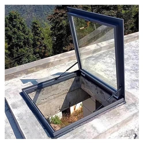 Dachfenster, Manuelle Entlüftungs-Dachfenster, regenfestes Schachtfenster mit Aluminiumlegierungsrahmen for Dachgeschoss-Keller-Sonnenzimmer(140x60cm) von SFQEVHRZ