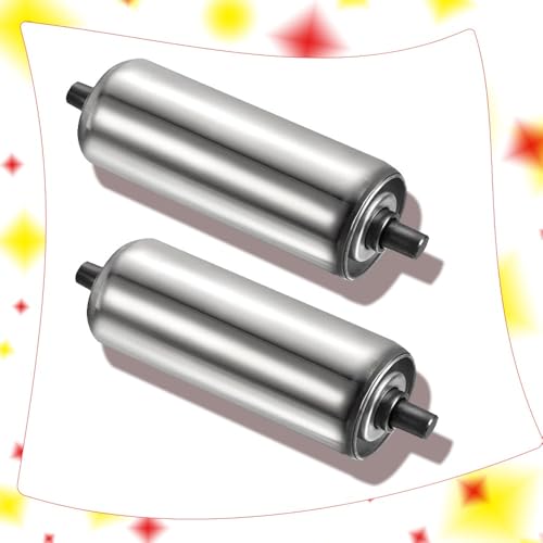 Edelstahl-Förderrolle， 2er-Pack Schwerkraftrollen aus verzinktem Stahlrohr, kommerzielle Förderrollen-Zufuhrrollen for Lagerhallen in Holzverarbeitungsfabriken(Dia 38mm(1.5"),L 200 mm(7.8")) von SFQEVHRZ