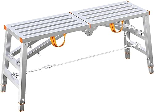 Faltbare tragbare Arbeitsbühnen aus Stahl, Arbeitsplattform, verstellbare Stahlgerüstleiter mit rutschfester und rutschfester Oberfläche for Wartungsarbeiten, Mehrzweck(A(squaretubesurface),140*30cm) Faltbare tragbare Arbeitsbühnen aus Stahl, Arbeitsplattform, verstellbare Stahlgerüstleiter mit rutschfester und rutschfester Oberfläche for Wartungsarbeiten, Mehrzweck(A(squaretubesurface),140*30cm) von SFQEVHRZ