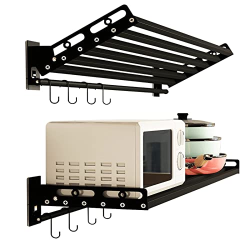 Gestell für Mikrowellenherd, Universal-Ständer for Mikrowellenherde, Universal-Arbeitsplatzregal, robuste Stützregale zur Wandmontage, faltbar, Küchenregal aus Metall, 2er-Pack/4(40 * 80Cm) von SFQEVHRZ