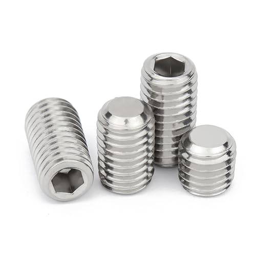 Gewindestift Kegelspitze， 4/6/10 Stück Stellschrauben M8 M10 M12 M16 Größe Innensechskant Gewindesteigung Standardmetrische Schrauben Flache Endpositionierungsbefestigungen(60mm,M10 (10pcs)) von SFQEVHRZ