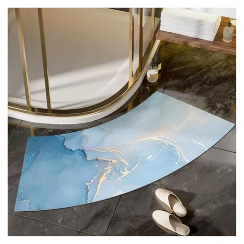 SFQEVHRZ Badematte， Eckduschmatten for die Außendusche, Bequeme halbrunde Badematte aus Kieselalgenschlamm-Mikrofaser(Style 3,45 * 100cm) von SFQEVHRZ
