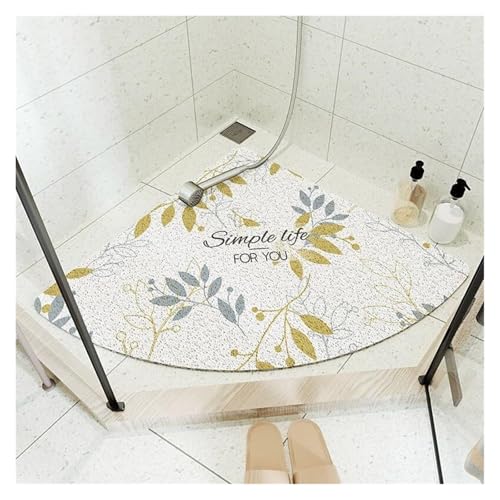 SFQEVHRZ Badematte， Luffa-Duschmatte, Anti-Schimmel, Viertelkreis-Badematte mit Abfluss, Sicherheits-Badematten mit gebogener Form for die Dusche(Style 3,70 x 70 cm (Rectangular)) von SFQEVHRZ