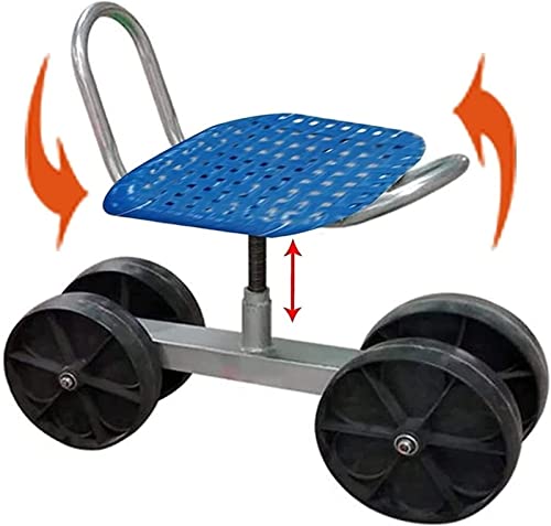 SFQEVHRZ Gartenwagen Hocker， 360 ° drehbarer landwirtschaftlicher Drehstuhl for Gartenarbeit und Heimwerken for kleine Gartengeräte(Blu) von SFQEVHRZ