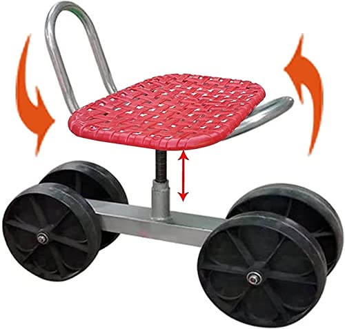 SFQEVHRZ Gartenwagen Hocker， 360 ° drehbarer landwirtschaftlicher Drehstuhl for Gartenarbeit und Heimwerken for kleine Gartengeräte(Rosso) von SFQEVHRZ