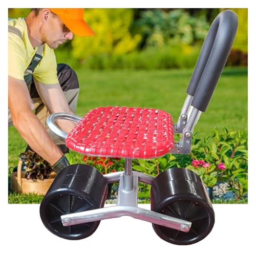 SFQEVHRZ Gartenwagen Hocker， Rollbarer Arbeitssitz, Gartenwagen, Drehsitz, Hocker, landwirtschaftlicher Pflückstuhl for den Außenbereich, Rasenflächen und Höfe von SFQEVHRZ