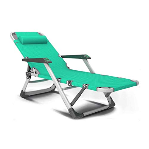 SFQEVHRZ Klappbarer Liegestuhl,Patio Sun Lounger， Sonnenliegestuhl, faltbar, Schwerelosigkeit, Liegestühle, undurchlässige Chaiselongue, Liegestühle aus Metall (Color : Green) von SFQEVHRZ