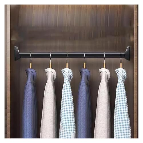 SFQEVHRZ Kleiderschrank Hanging Rods， 40 bis 160 cm Lange Schwarze Kleiderstangen – Kleiderstange mit Rutschfester Leiseleiste for Schuhschränke(1.3m/51.2in) von SFQEVHRZ